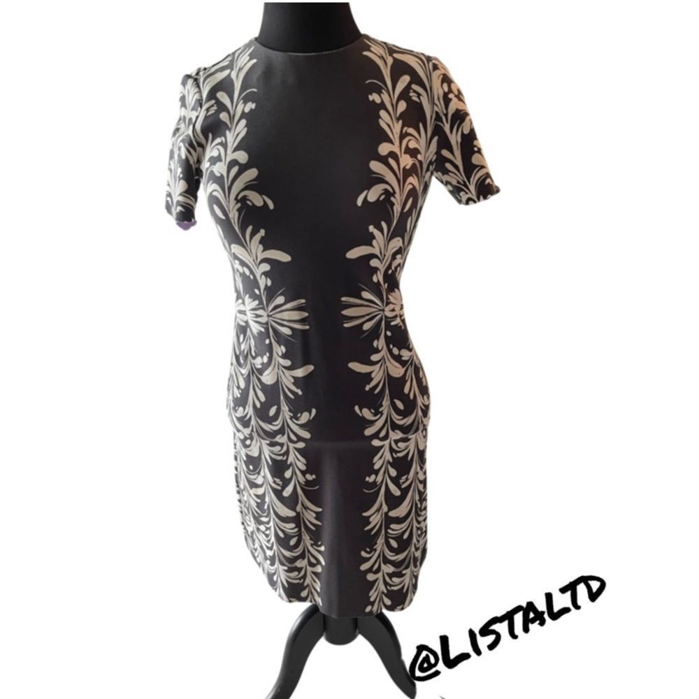 Tory Burch Earl Grey Symphony Brushstroke Print Dress XS NWOT